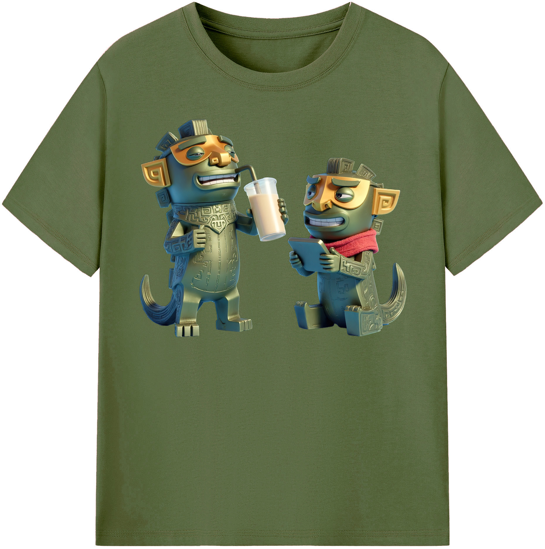 （画像用） Ne Zha 2 ナタ 魔童の大暴れ 綿100％半袖Tシャツ（フロントプリント）